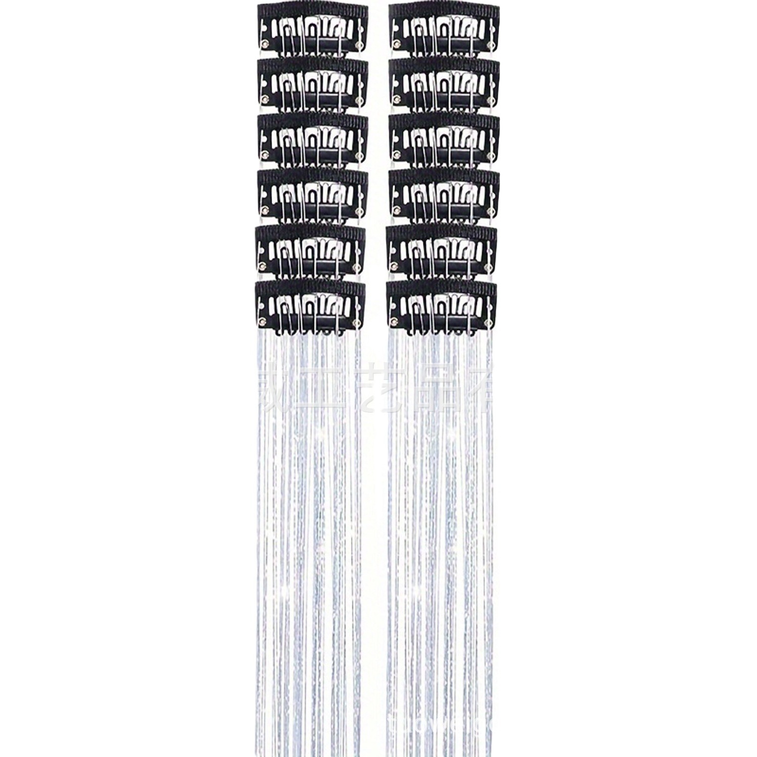 Foreign Trade Best-Selling 12-Piece Laser Gold Seamless Hair Extensions Boxed Colorful Straight Hair Extensions Dyed Hair Extensions