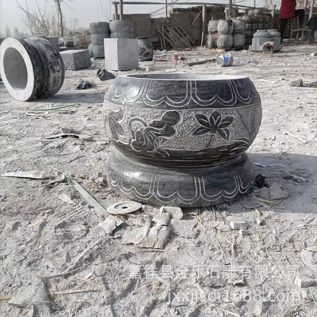 Factory direct carved octagonal stone pillar pier temple park garden lotus pillar top stone hollow antique pillar cornerstone