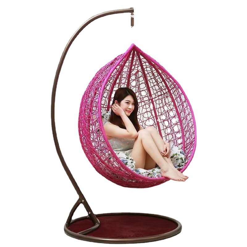 Single Hanging Basket Rattan Chair Bird's Nest Swing Outdoor Hanging Basket Chair Home Rocking Chair Indoor Balcony Hammock Rocking Chair