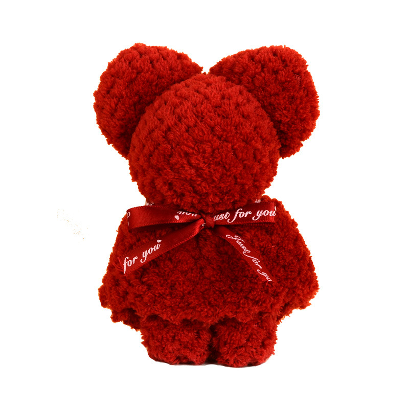 Pineapple Pie Towel Bear Shape Wedding Happy Word Accompanying Gift Happy Shop Full Moon One-Year-Old Return Gift Creative Gift Square