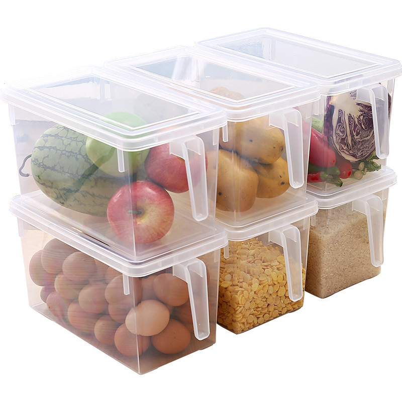 Refrigerator Storage Box Fruit and Vegetable Sealed Transparent Fresh-Keeping Storage Box Plastic Refrigerated Storage Freezer Box Wholesale