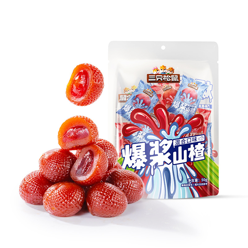 [Three Squirrels Paste Hawthorn 50g] Mixed Flavor Flow Heart Appetizing Independent Packaging