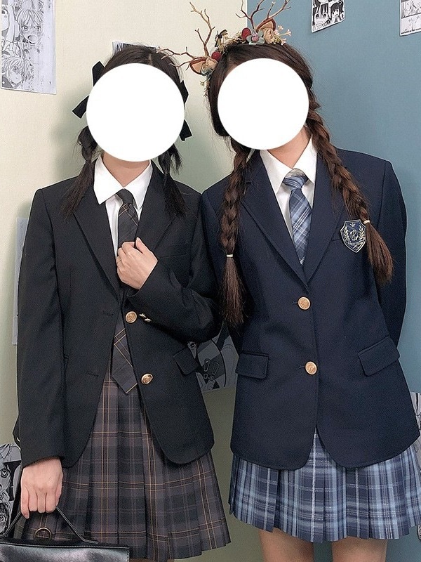 Suit JK Uniform Long Suit Suit Autumn and Winter Preppy Style Black Outwear Female Student Class Uniform School Uniform Japanese Style Style Style