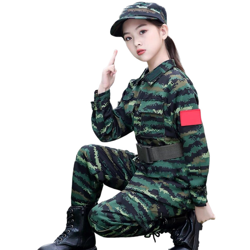 Children's Camouflage Frog Suit Suit for Boys and Girls Summer Camp Development Training Clothing Primary and Secondary School Students Military Training Clothing