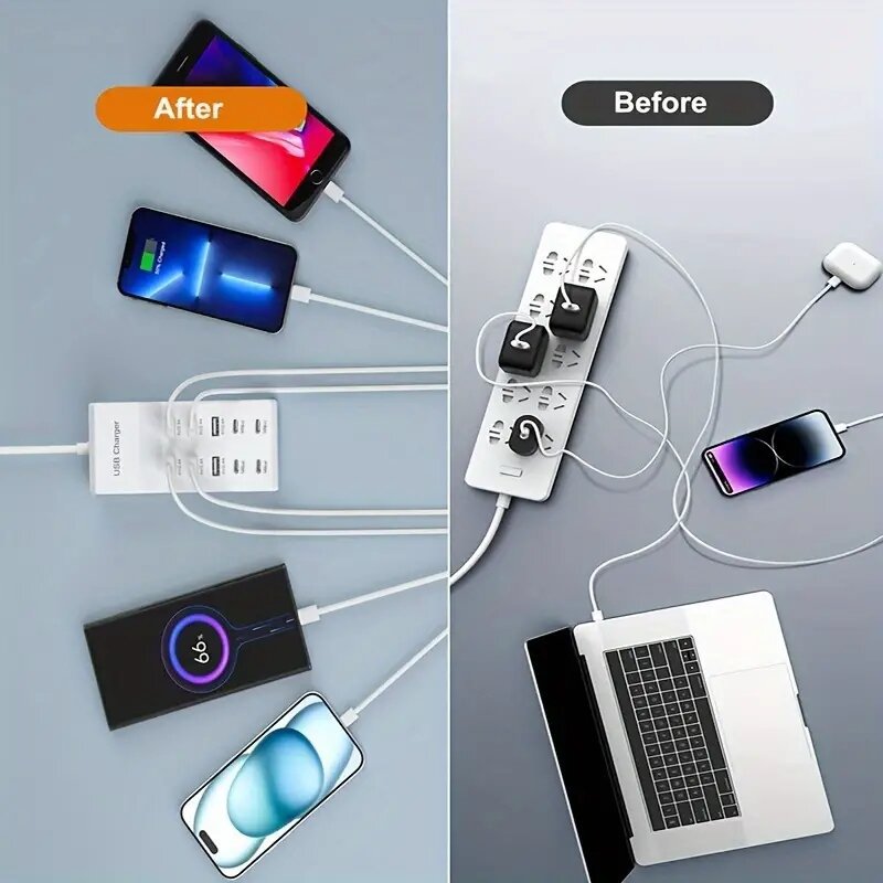 Cross-Border 50W Multi-Port Charger Mobile Phone Tablet Headphone Speaker USB Multi-Port Socket Charger
