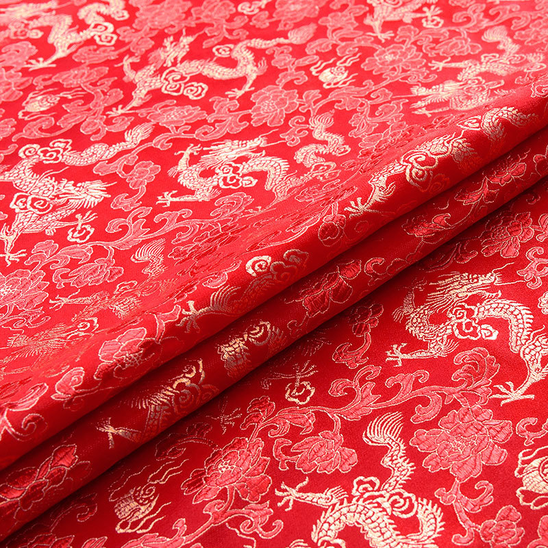 Imitation Three-Fifth Silk Brocade Fabric for Pillows, Antique Cheongsam Performance Clothing, Tang Suit Silk Jacquard Fabric