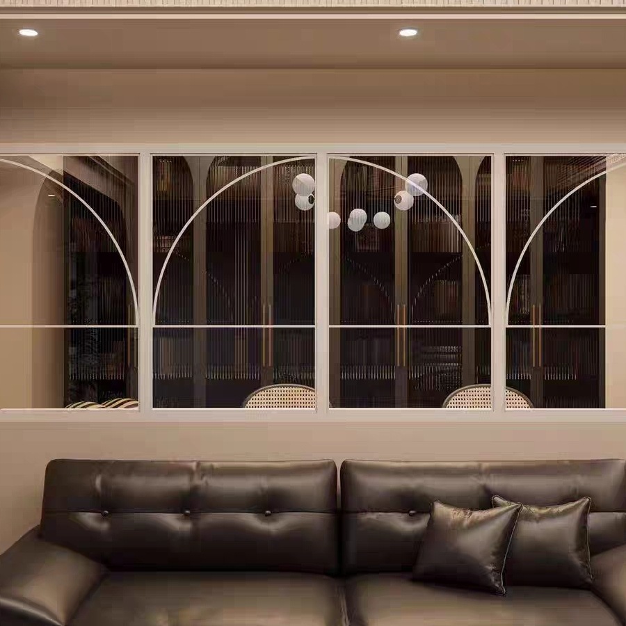 French-Style Retro Cream Indoor Partition Sliding Casement Window Living Room Room Decoration Window Studio Props Landscaping