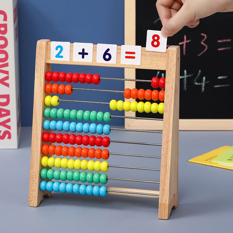Calculation Rack Kindergarten Primary School Students Mathematics Arithmetic Stick Children's Bead Abacus Rack Abacus Addition and Subtraction Arithmetic Teaching Aware Early Education