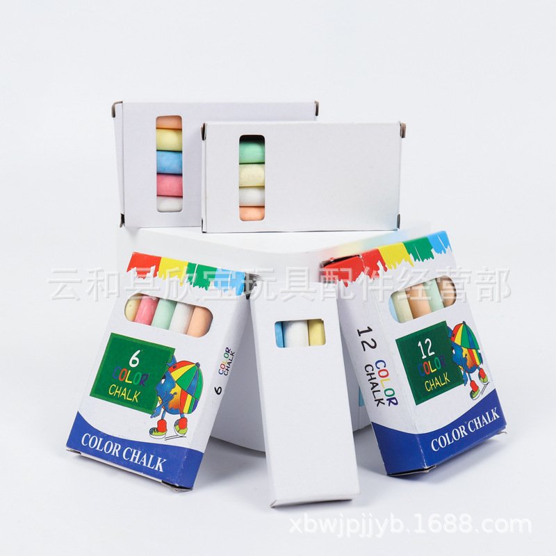 Plaster Powder Ordinary Color Chalk Teachers Blackboard Writing Learning Tools Accessories 12 Boxed Chalk