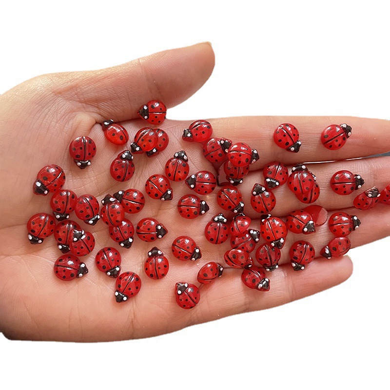 New Nail Art Jewelry Seven-Star Ladybug Cute Cartoon Beetle Mini Artificial Insect Stereo Nail Decoration Diamond