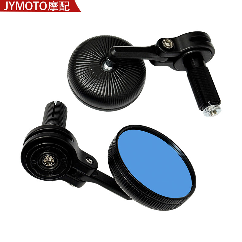 Motorcycle Electric Vehicle Modified Round Retro Mini Handlebar Mirror Aluminum Alloy Harley Universal Hot-Selling Rearview Mirror