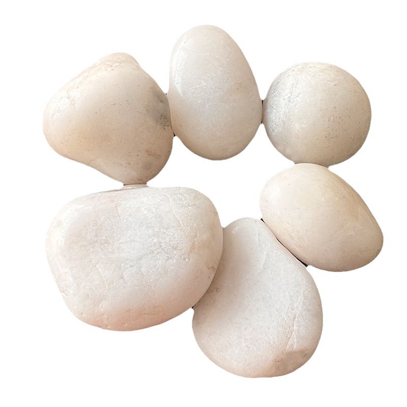 White Pebbles Courtyard Landscaping Fish Tank Landscaping White Stone Selected Raw Stone Rain Flower Stone Manufacturer Wholesale Rain Flower Stone