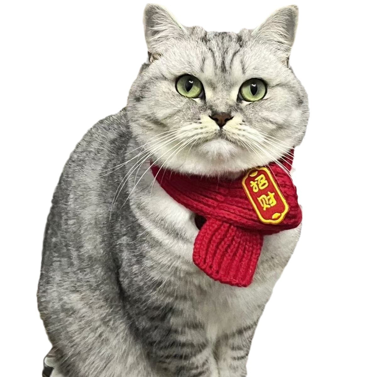 Cat and Dog Neck Scarf, New Year Pet Cat Scarf, Puppy Neck Scarf, Festive Cat Scarf, Manufacturer in Stock Wholesale