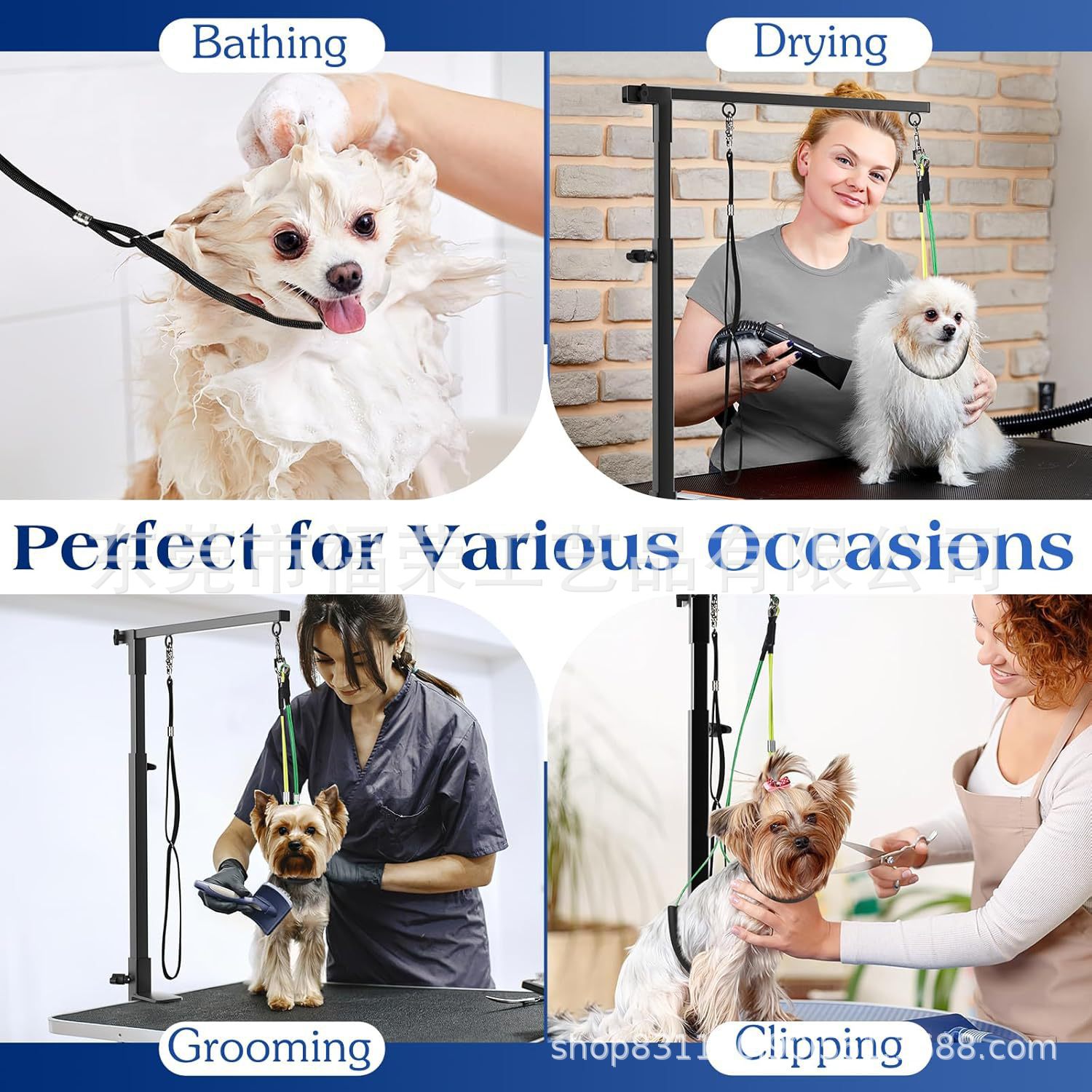 Pet Grooming Arm Dog Grooming Stand Retractable Height Adjustable Lifting Foldable Black Iron Stand