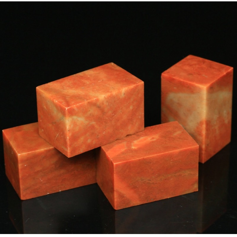 Zhejiang red stone practice chapter gold stone seal cutting seal stone Shoushan stone specification chapter India stone idle chapter a generation of hair