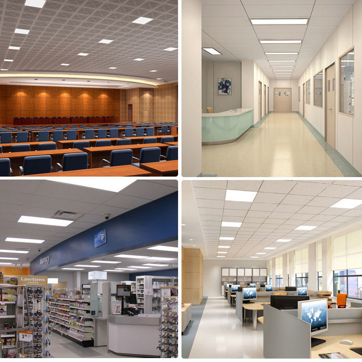 led flat light 60x 60 integrated ceiling aluminum gusset panel light gypsum board mineral wool board engineering super wave flat light