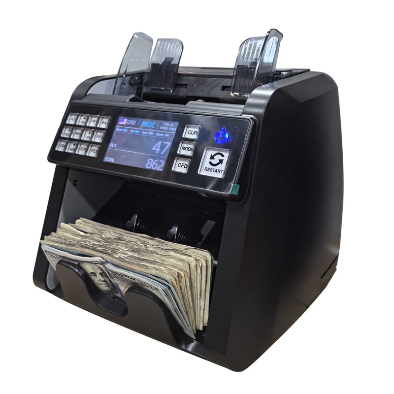 Us Dollar and Euro Amount Total Banknote Counting Machine Vertical Intelligent Multi-National Currency Bank Special Foreign Currency Banknote Counting Machine