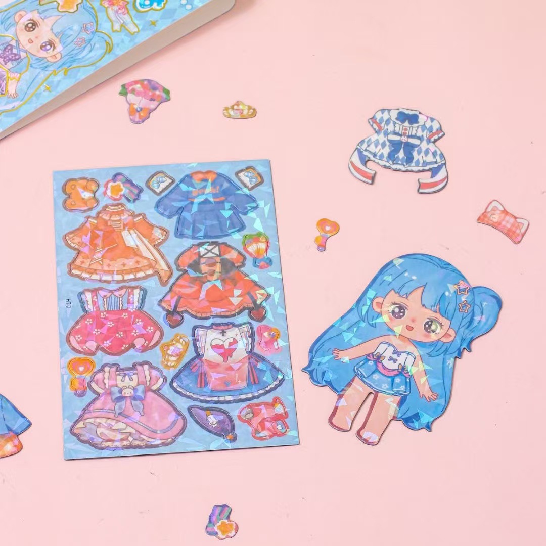 Cyd-D Dress-Up Magnetic Stickers Refrigerator Magnets Dress-Up Laser Stickers Children's Girls Educational DIY Dress-Up Stickers