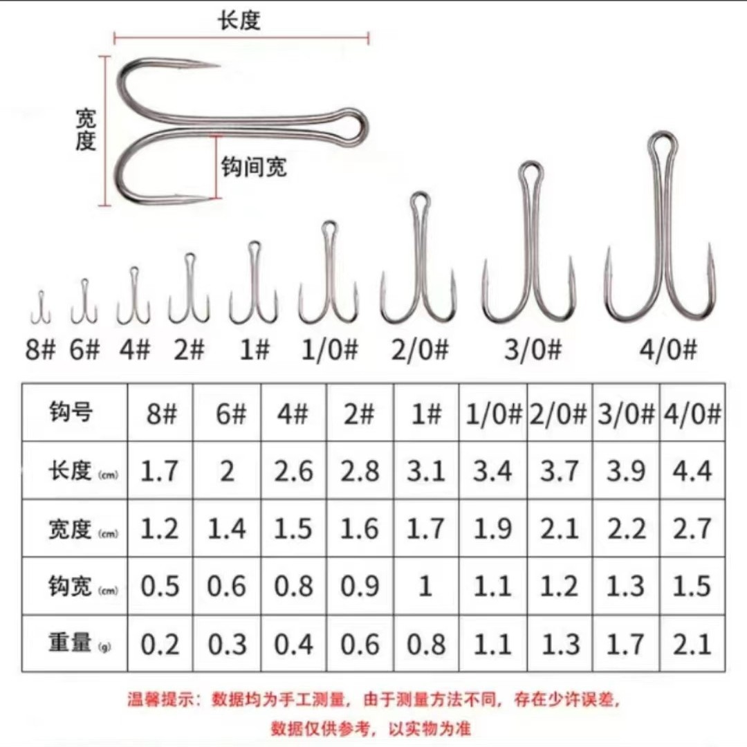 Two Hook Luya Hook with Barbed Double Hook Anchor Hook Sea Fishing Tying Line Double Line Thunder Frog Hook Chicken Claw Hook Fishing Gear Wholesale
