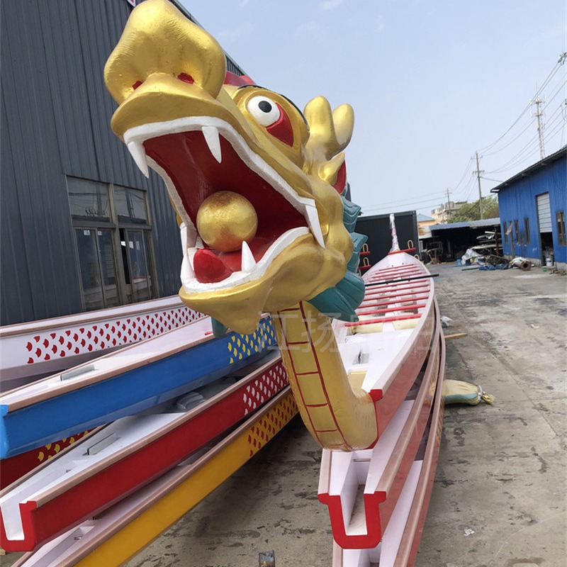 National standard 12 people 22 people standard glass fiber reinforced plastic race dragon boat Dragon Boat Festival competitive wooden dragon boat boat factory outlet