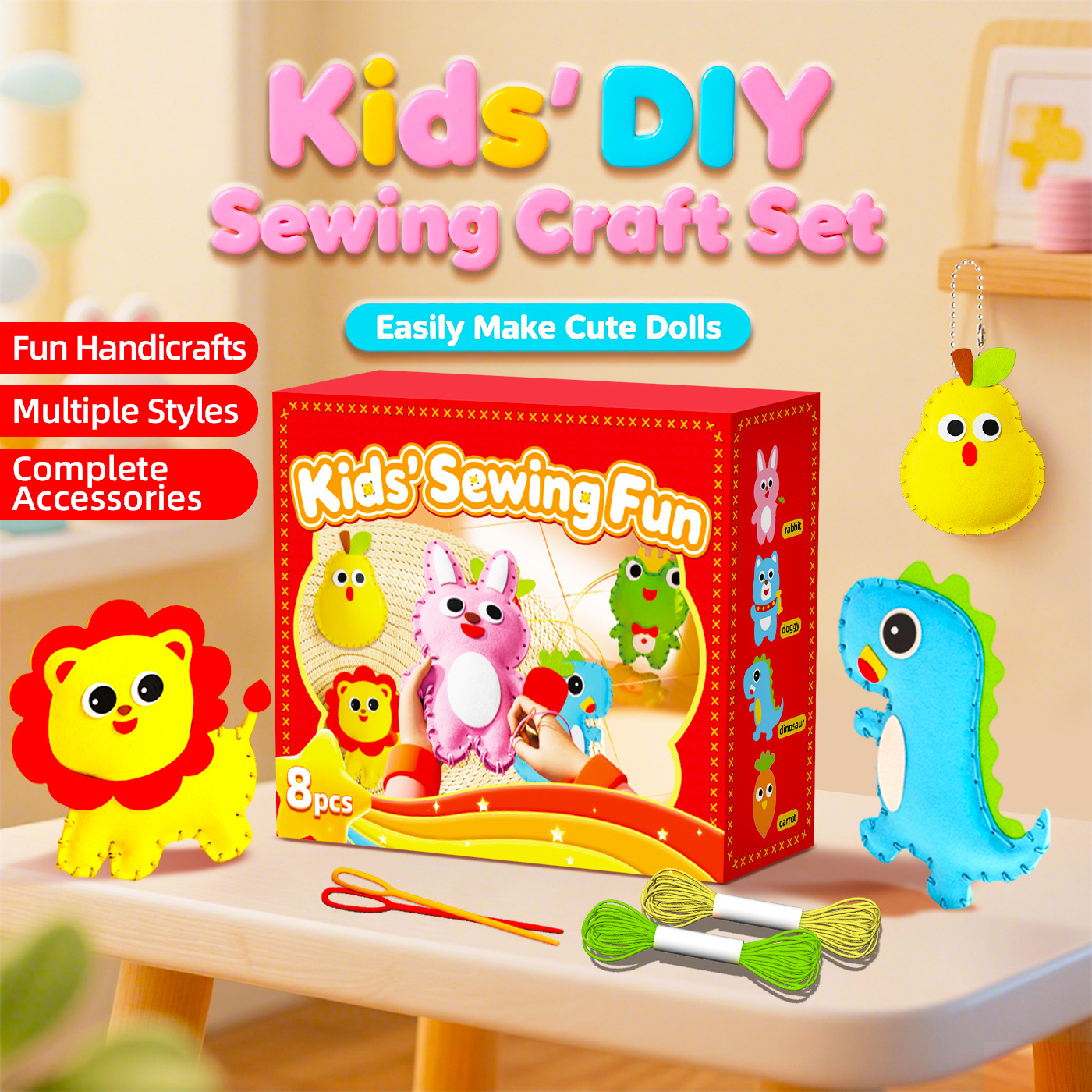 Детские швейные игрушки Английская версия DIY Кросс-бордерные образовательные игрушки Ручной креативный набор для шитья для девочек