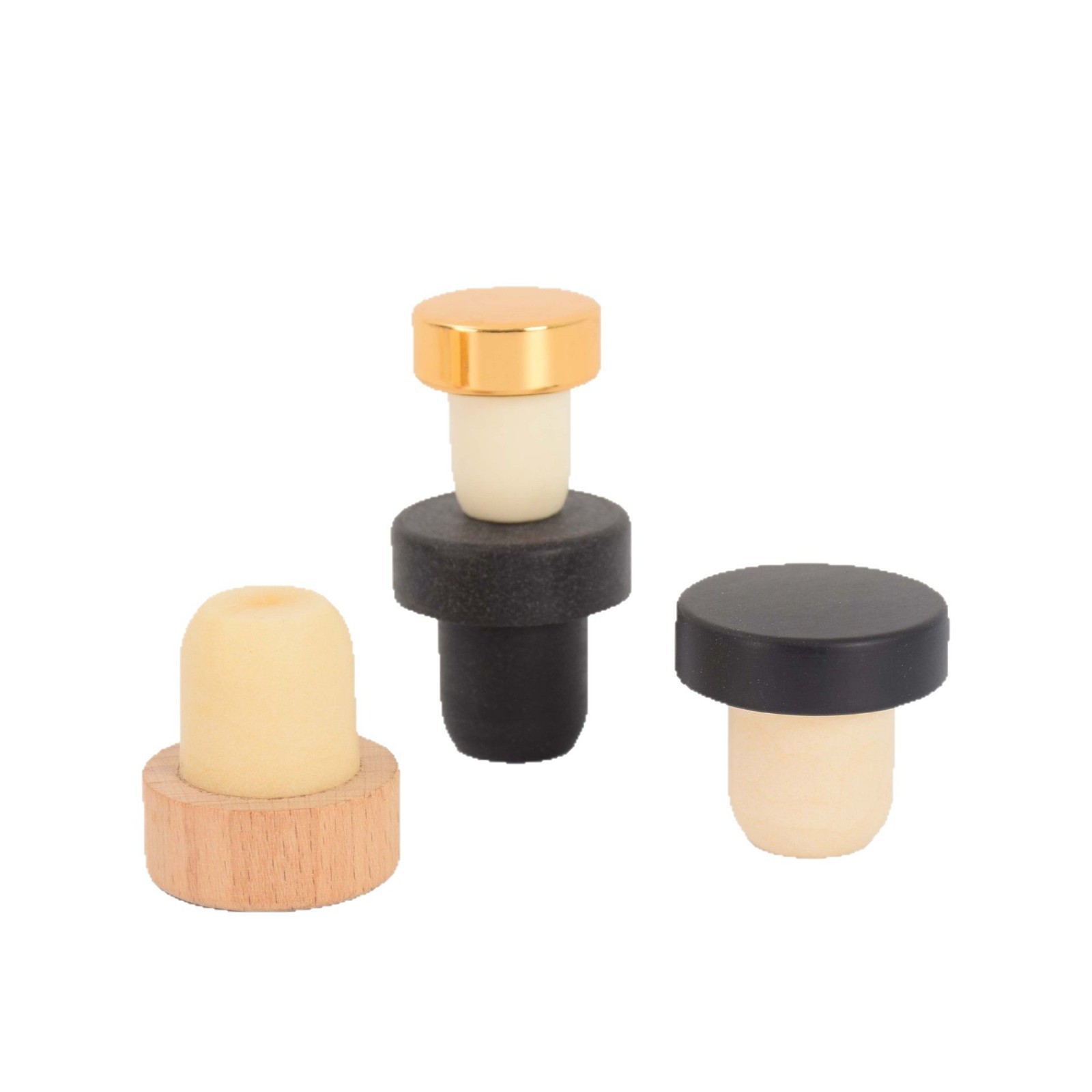 Spot Wholesale T-Shaped Polymer Sealed Oak Red Wine Aromatherapy Glass Bottle Solid Wood Stopper Wine Bottle Stopper