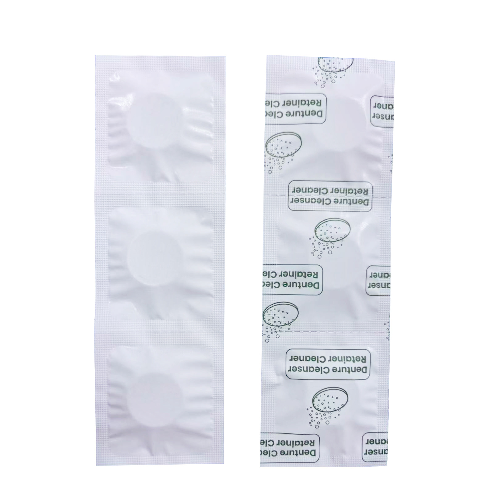 Jasmine Rose Flavored Denture Cleaning Tablets, Retainer Retainers, Invisible Cleaning Braces, Effervescent Tablets, Aluminum Foil Bag, New and Old