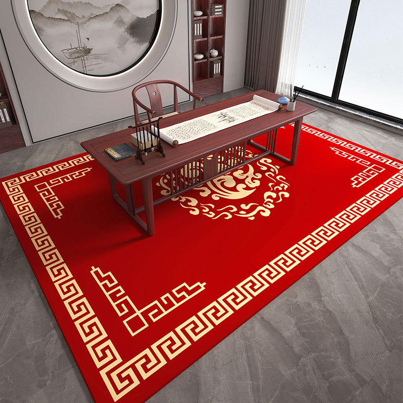 Red Festive Wedding Living Room Bedroom Bay Window Opening Ceremony Wool Blended Carpet Handmade Full Carpet