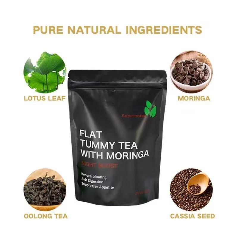 Cross-Border Export Wholesale Flat Tummy Tea with Moringa Tea Bags