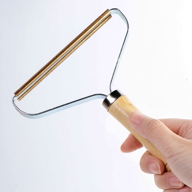Wooden Handle Scraper Scraper Ball Household Tit Removal Ball Artifact Sticky Hair-free Clothes Manual Sticky Scraper