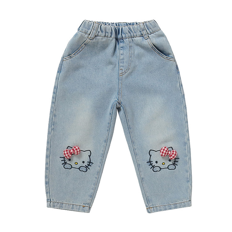 Girls' Jeans 2025 Spring and Autumn New Loose Korean Style Baby Stylish Casual KT Cat Fashion Trousers