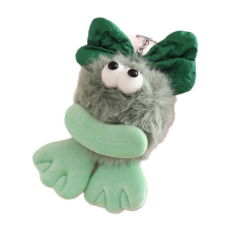 Fur Ball Keychain Plush Doll Doll Cute Women's Bag Pendant Jewelry Car Key Ring Accessories Small Gift Batch