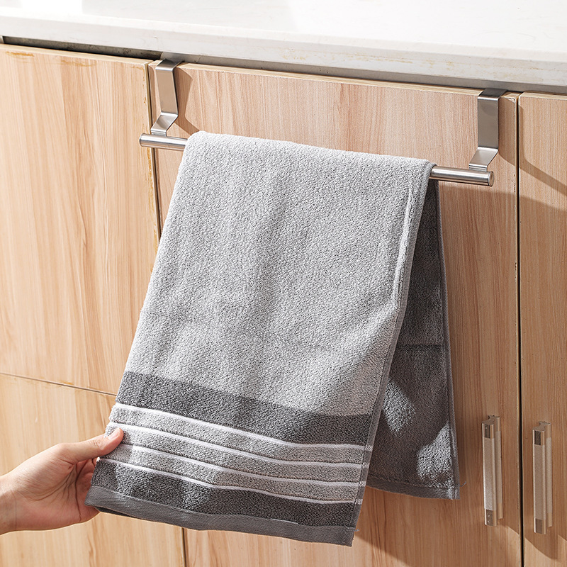 Bathroom Punch-Free Towel Rack Hanging Bathroom Single-Pole Towel Rack Bathroom Hardware Cabinet Door Frame Storage Rack