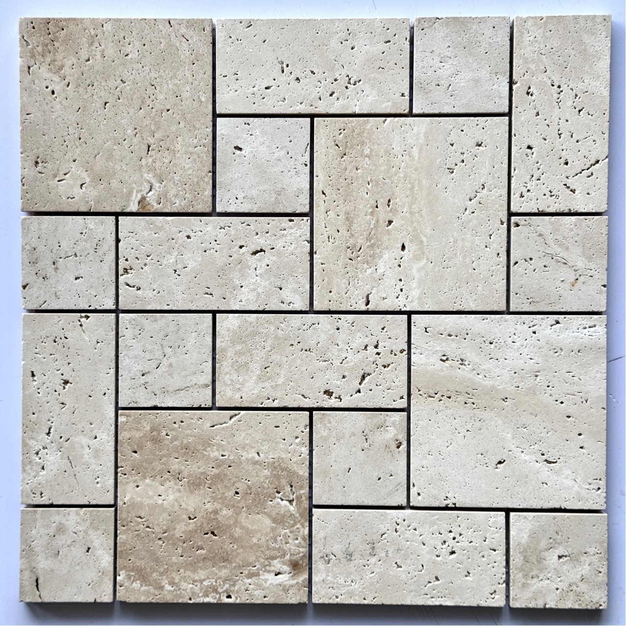 Lime stone marble mosaic Roman castle villa homestay non-slip stone travertine base floor tile