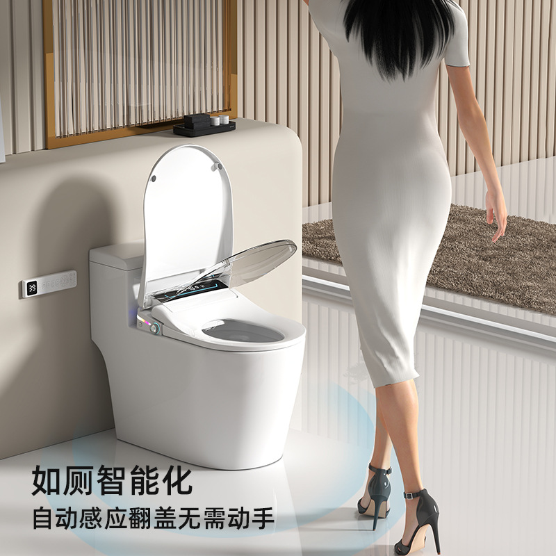 Cross-border Intelligent Toilet Cover Household Universal V-shaped Foam Shield Automatic Flip Cleaning and Drying Remote Control Toilet Cover