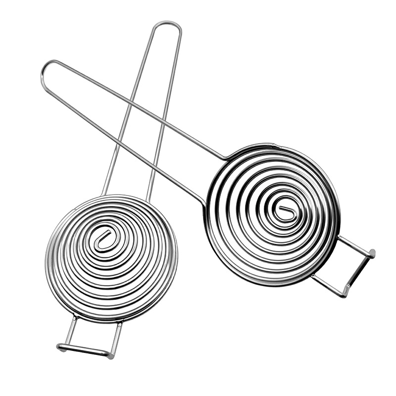 Stainless Steel Egg White Separator Egg Filter Coil Filter Mesh Long Handle Creative Household Egg Yolk Separator Tool