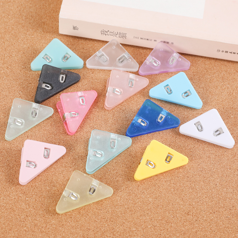 Multifunctional Acrylic Triangle Clip for Stationery, Document Corner Clip to Prevent Curling, Office File, Receipt, Planner Clip