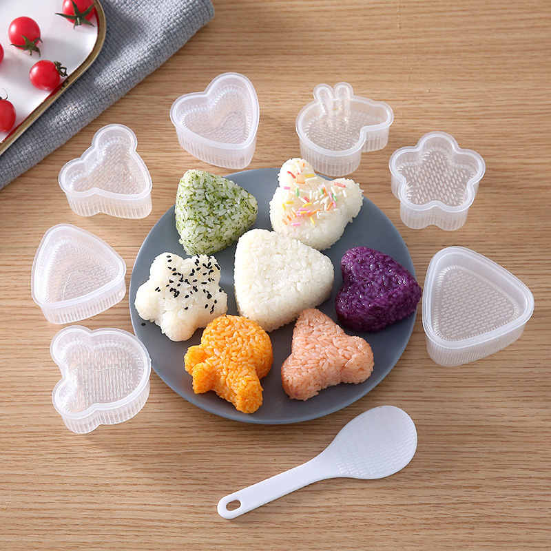 Cartoon children's rice ball mold seaweed rice triangle rice ball food grade pp material baking making tools wholesale