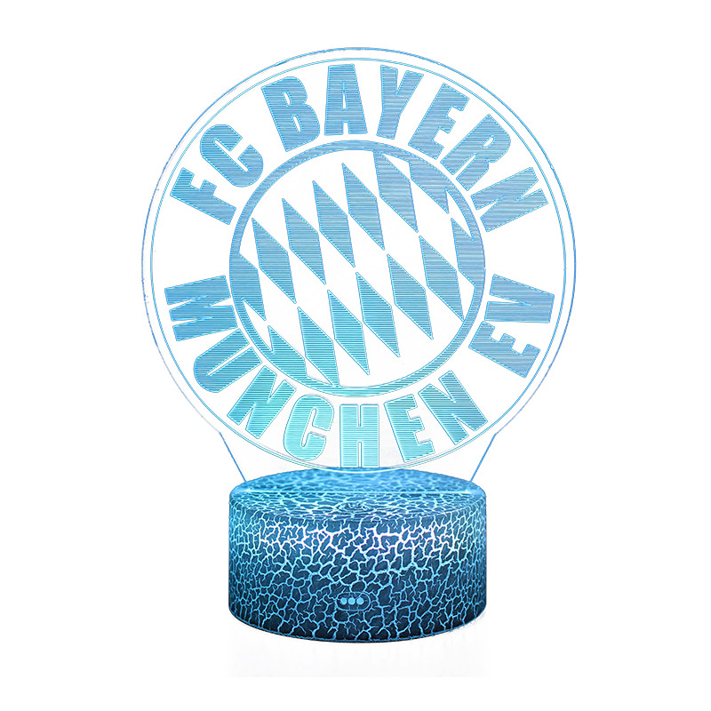 Cross-border spot night light Football Club series 3d night light acrylic colorful remote control bedside lamp