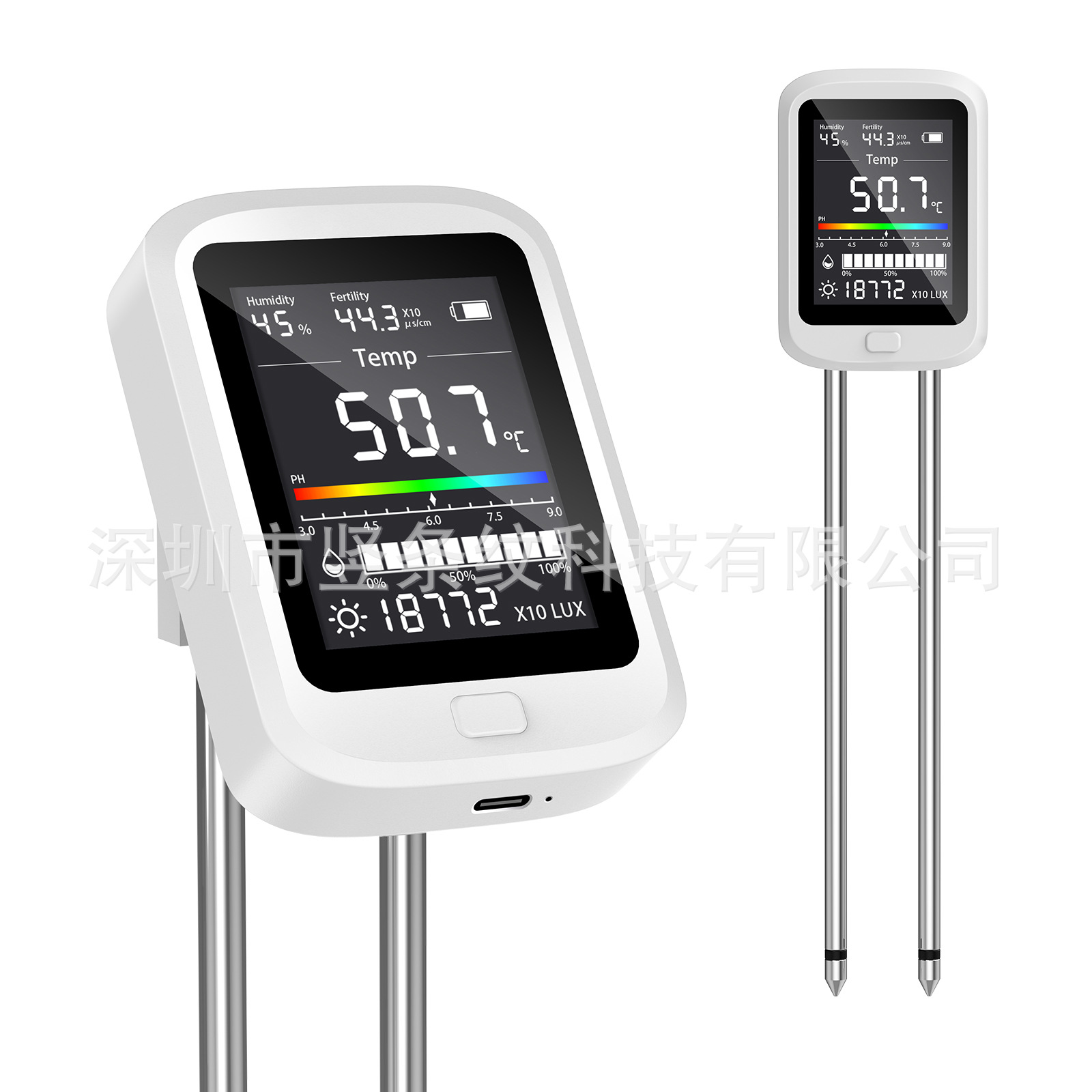 Тестер почвы, новый кросс-бордерный продукт, двойная игла, высокоточный тестер, шесть в одном / Цельсий