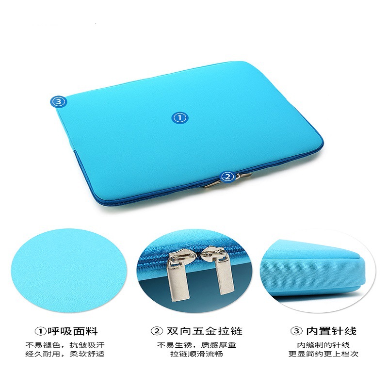 Laptop Bag 13 Protective Cover 14inch 15.6inch iPad Tablet Bag Zipper Diving Material Computer Sleeve Bag