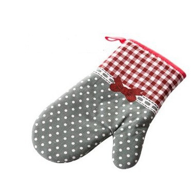 Pastoral Style Thickened Heat Insulation Gloves Oven Baking Polyester Cotton Wear-resistant Microwave Gloves Kitchen Anti-scalding Gloves in Stock