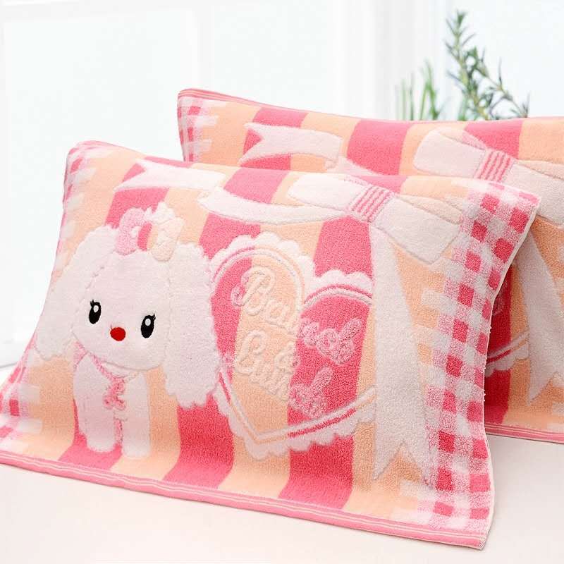 Terry Pillow towel double-sided fluffy pure 32-strand old-fashioned pillow towel cotton cartoon pillow towel pillow scarf thickened
