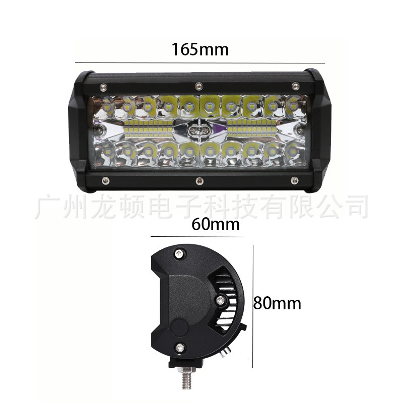 Car LED work light 7 inch 3 row 120w work light spotlight roof light strip light car light wide voltage