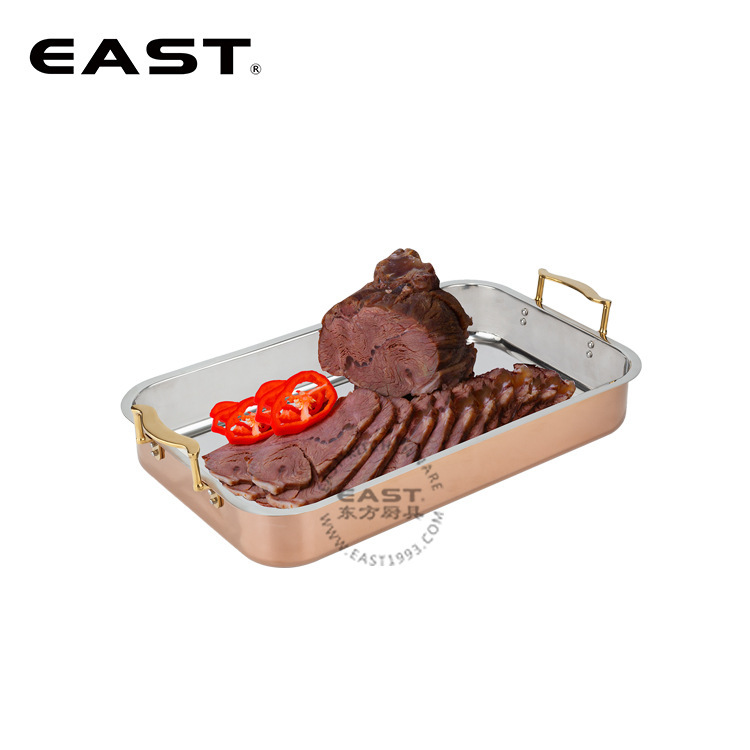 Gold-Plated Thickeneded Double-Eared Square Beef Basin [East Oriental Kitchenware] Hotel Equipment