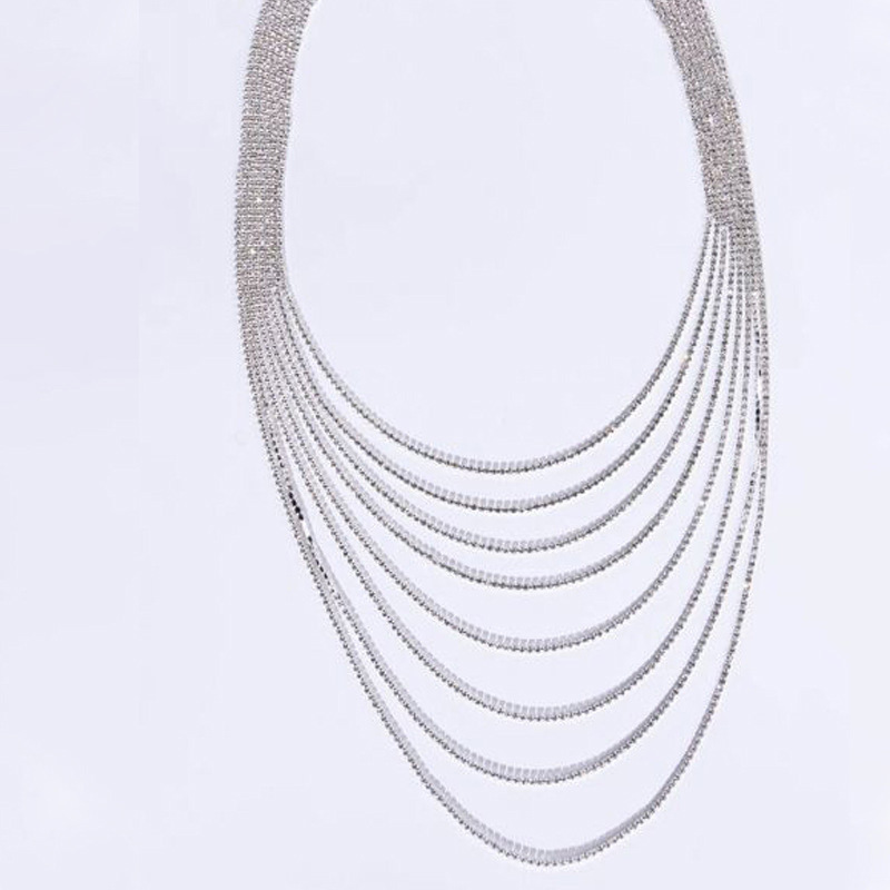 European and American fashion full diamond multi-layer back chain summer evening party rhinestone sexy body chain female body chain
