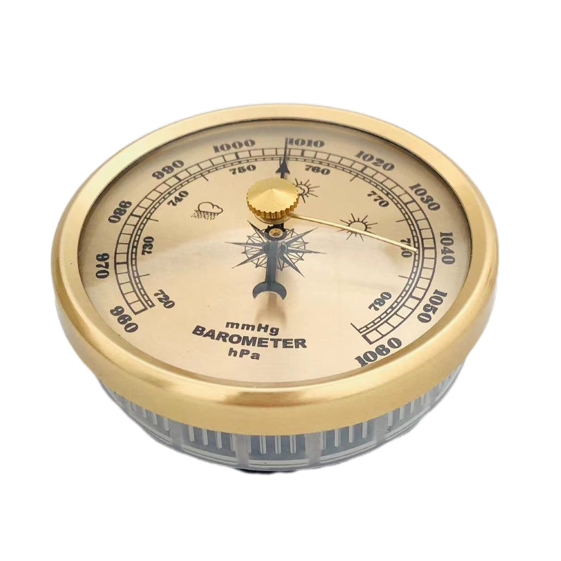 70mm 90mm Gold Pointer Type Air Pressure Gauge Household Sunny and Rainy Meter Pressure Gauge Calibration Adjustable Air Pressure Gauge