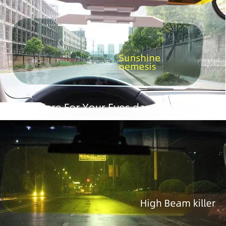 Cross-border car anti-high beam sun visor mirror anti-glare mirror driver goggles day and night button sun visor