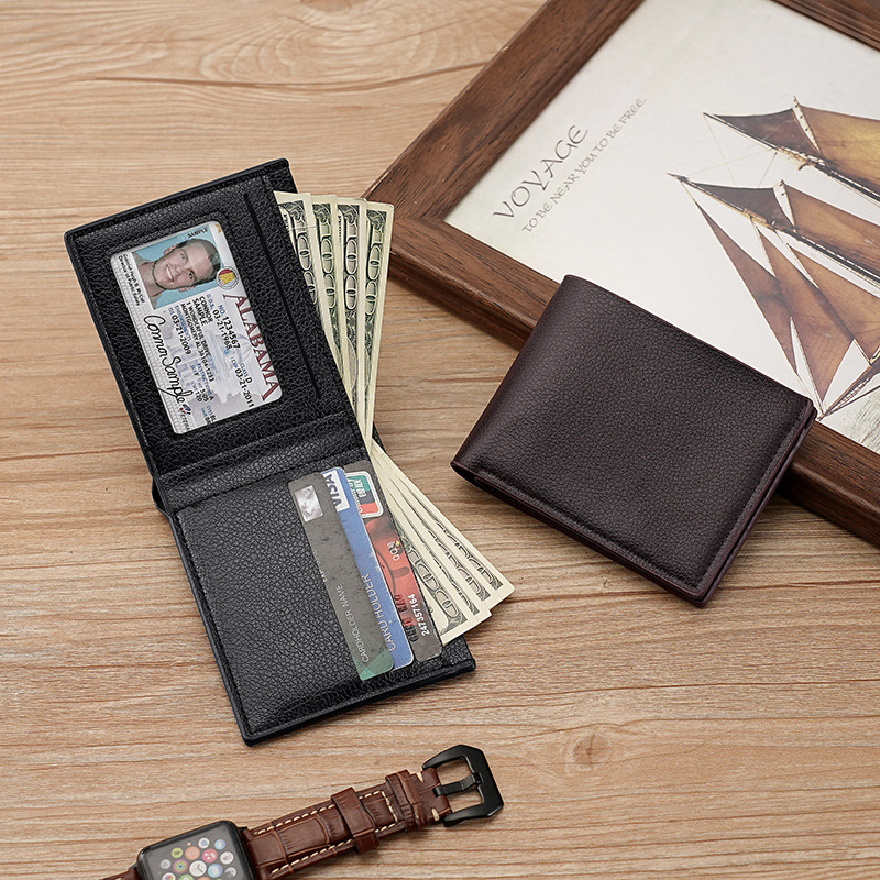 Cross-Border Dropshipping Best-Selling Men's Short Soft Leather Wallet Pu Leather Male Youth Student Wallet Cross-Border Wallet