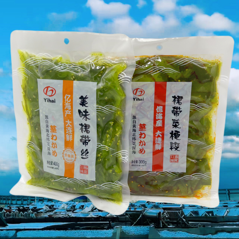 Dalian Specialty Yihai Wakame Stem Segment Spicy Flavor Ready-To-Eat 300g Wakame Mixed with Vegetables for Meals